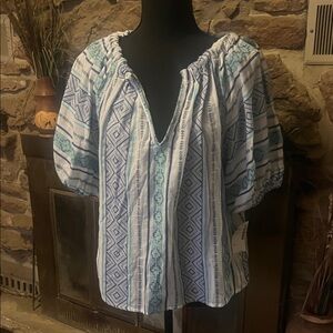 Velvet by Graham & Spencer Striped and Geometric Blouse